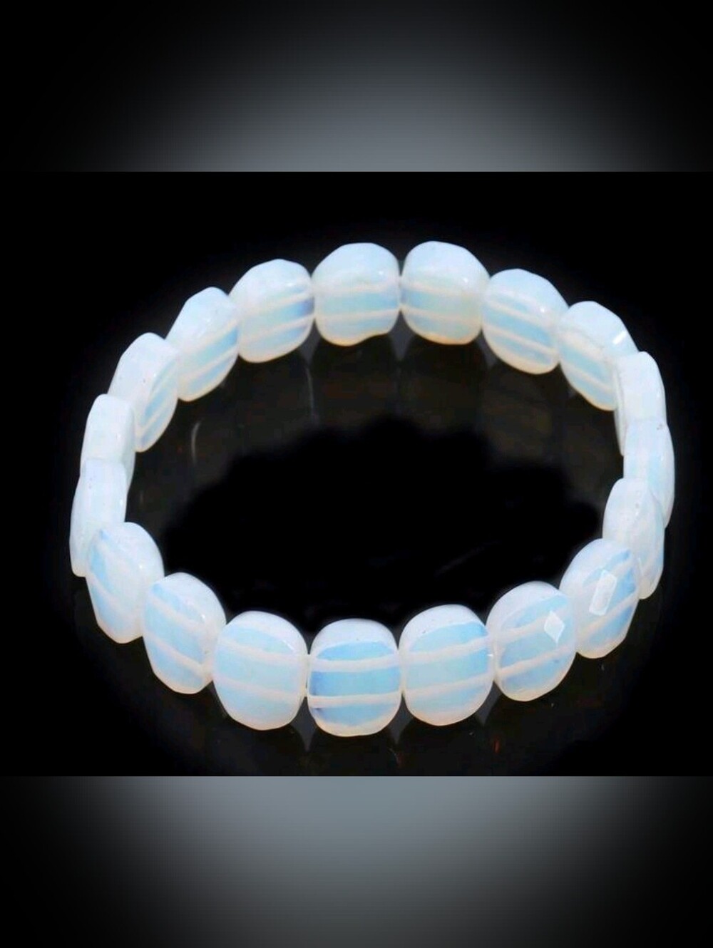 🤍🤍NEW🤍🤍 PRETTY!! Faceted Natural Stone OPAL Stretch Bracelet